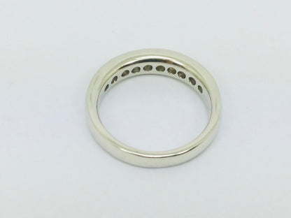 14k White Gold Round Cut 50pt Diamond Channel Set Ring