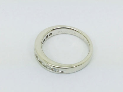 14k White Gold Round Cut 50pt Diamond Channel Set Ring