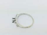 14k White Gold Round Cut 23pt Diamond with Round and Baguette Diamond Accents Ring