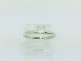 14k White Gold Princess Cut 17pt Solitaire Diamond Ring