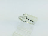 14k White Gold Princess Cut 17pt Solitaire Diamond Ring