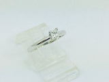 14k White Gold Princess Cut 17pt Solitaire Diamond Ring