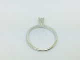 14k White Gold Princess Cut 17pt Solitaire Diamond Ring