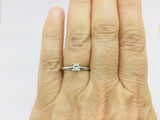 14k White Gold Princess Cut 17pt Solitaire Diamond Ring