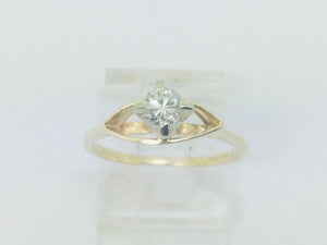 14k Yellow Gold Round Cut 25pt Diamond Solitaire Ring