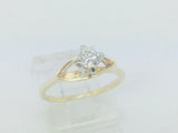 14k Yellow Gold Round Cut 25pt Diamond Solitaire Ring