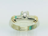 14k White and Yellow Gold Round Cut 25pt Diamond  Solitaire Ring