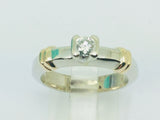 14k White and Yellow Gold Round Cut 25pt Diamond  Solitaire Ring