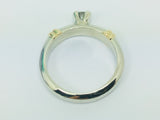 14k White and Yellow Gold Round Cut 25pt Diamond  Solitaire Ring