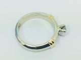 14k White and Yellow Gold Round Cut 25pt Diamond  Solitaire Ring
