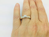 14k White and Yellow Gold Round Cut 25pt Diamond  Solitaire Ring
