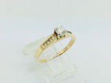14k Yellow Gold Round Cut 39pt Diamond Channel Set Engagement Ring & Wedding Band Set