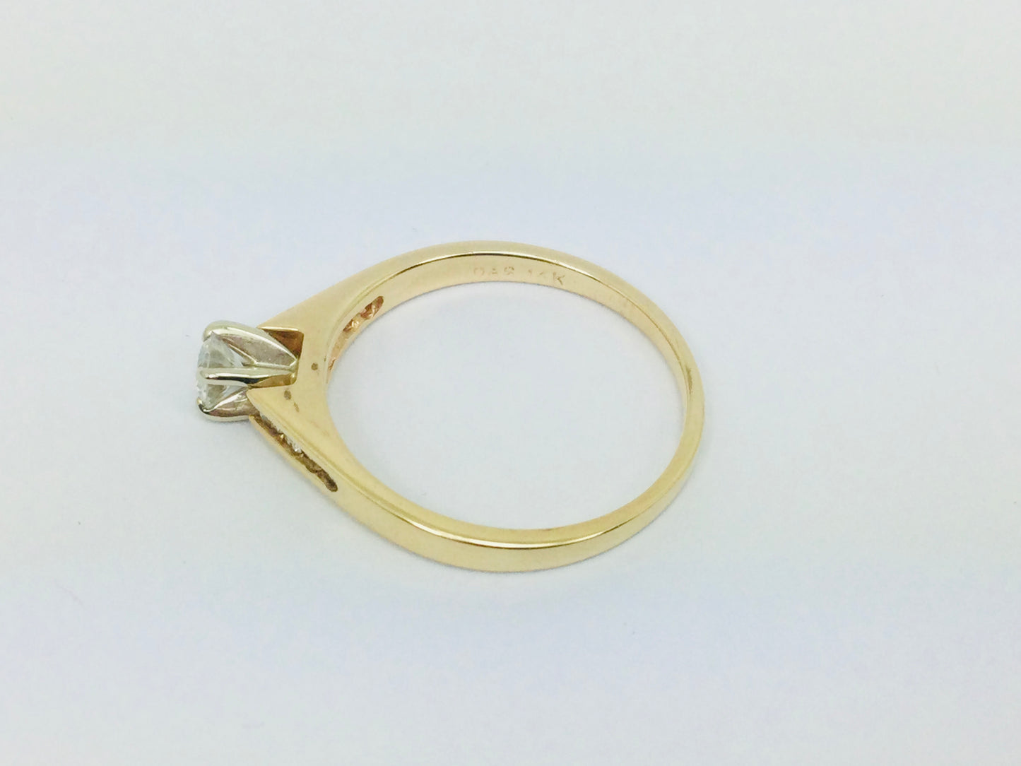 14k Yellow Gold Round Cut 39pt Diamond Channel Set Engagement Ring & Wedding Band Set