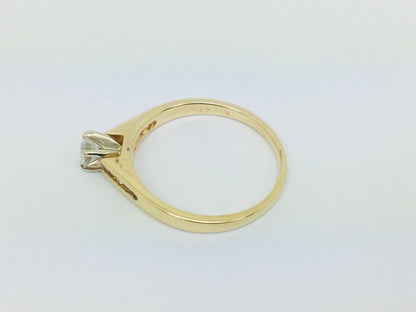 14k Yellow Gold Round Cut 39pt Diamond Channel Set Engagement Ring & Wedding Band Set