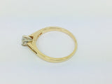 14k Yellow Gold Round Cut 39pt Diamond Channel Set Engagement Ring & Wedding Band Set