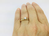 14k Yellow Gold Round Cut 39pt Diamond Channel Set Engagement Ring & Wedding Band Set