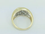 14k Yellow Gold 1ct Round Cut Diamond Channel Set Cluster Ring