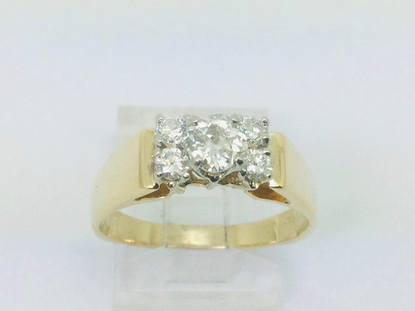 14k Yellow Gold 0.50ct Mine Cut Diamond , 0.78ct TDW Ring