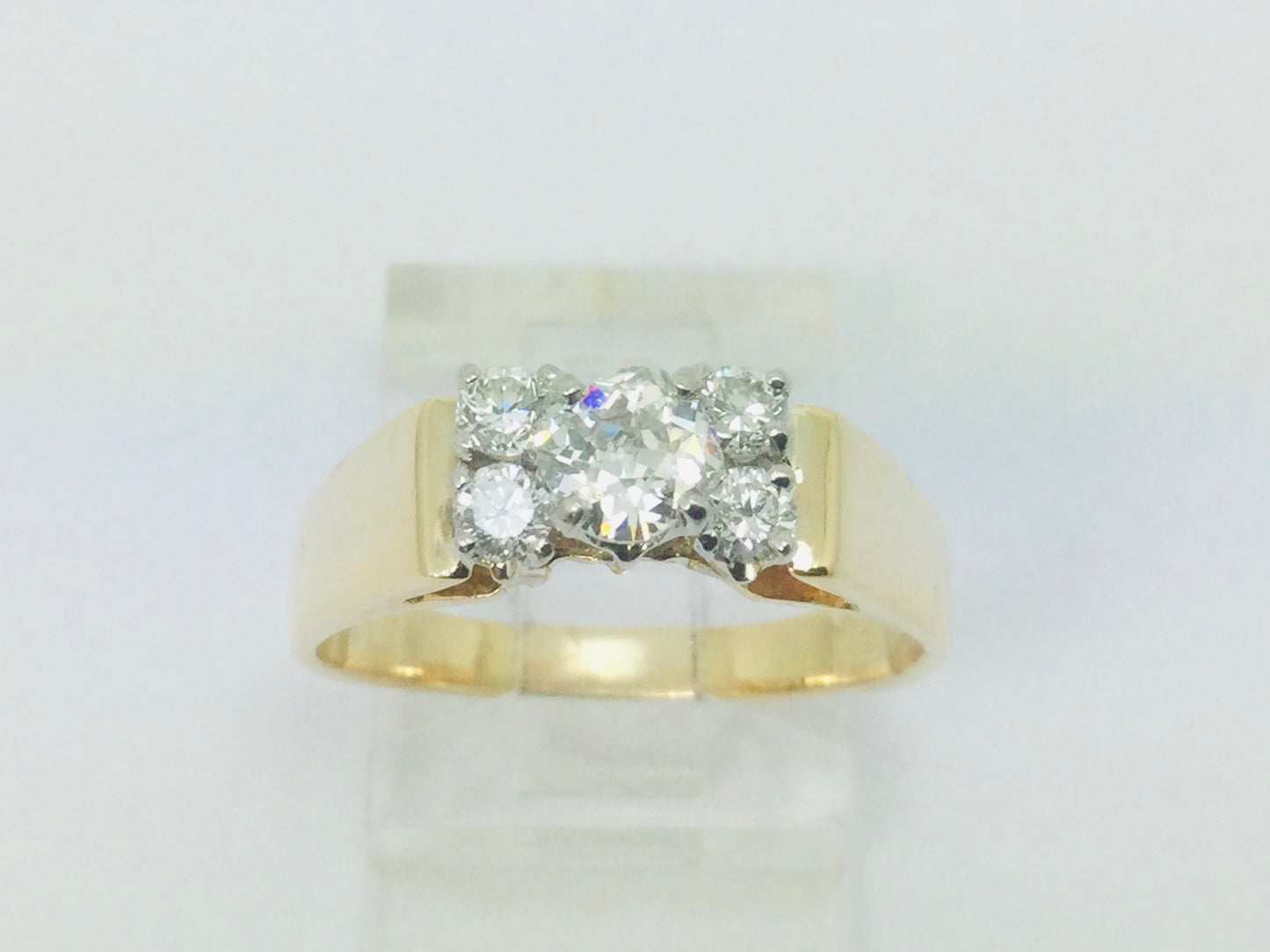 14k Yellow Gold 0.50ct Mine Cut Diamond , 0.78ct TDW Ring