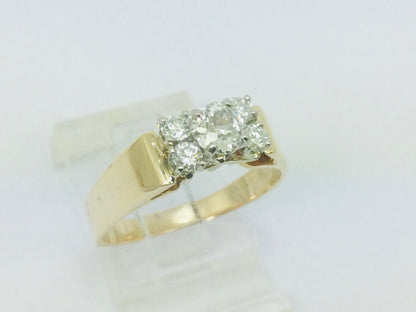 14k Yellow Gold 0.50ct Mine Cut Diamond , 0.78ct TDW Ring