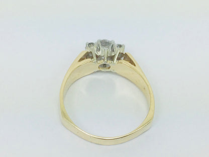 14k Yellow Gold 0.50ct Mine Cut Diamond , 0.78ct TDW Ring