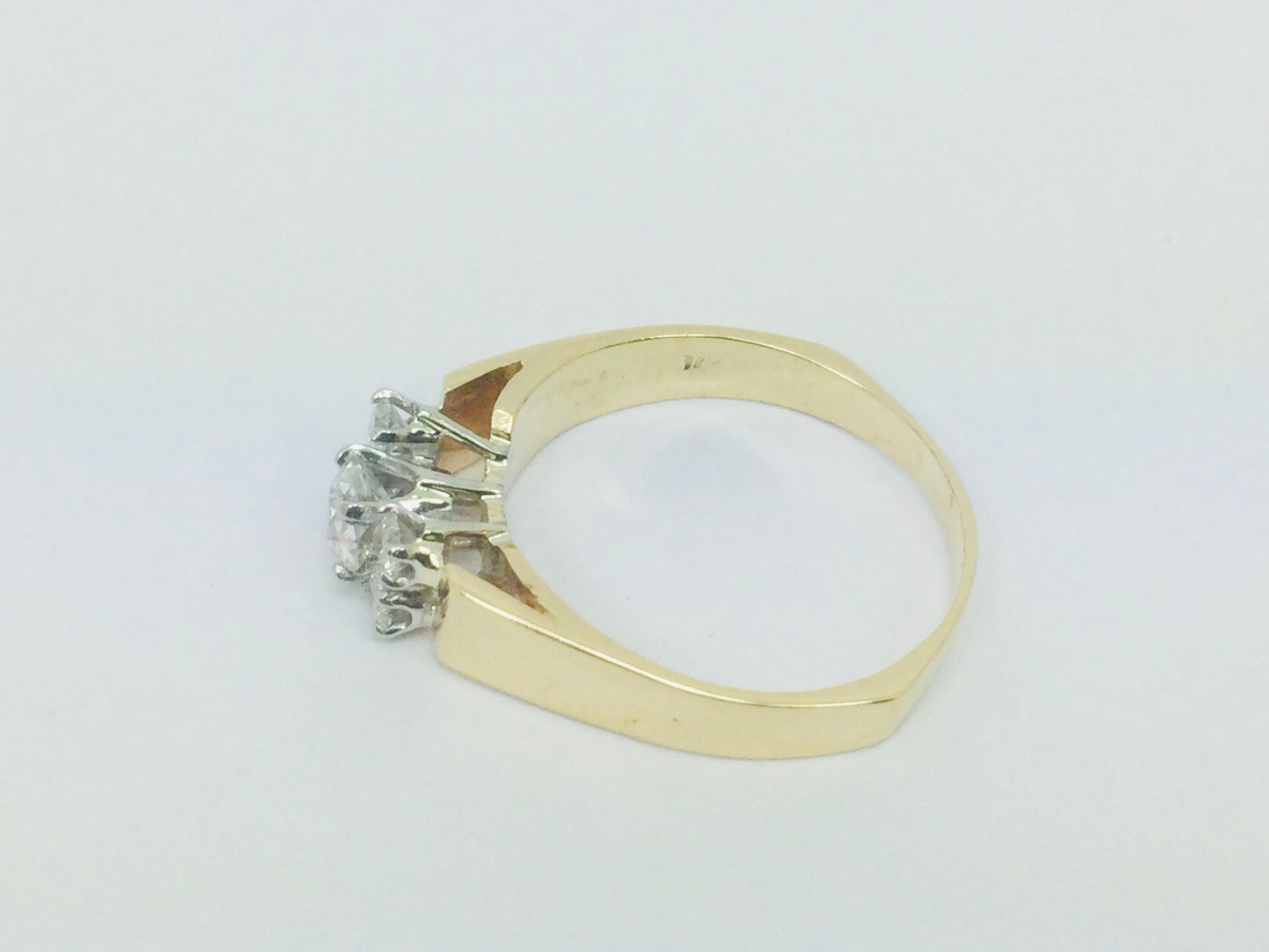 14k Yellow Gold 0.50ct Mine Cut Diamond , 0.78ct TDW Ring