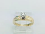 14k Yellow Gold Round Cut 10pt Diamond Solitaire Ring
