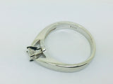 14k White Gold Round Cut 20pt Solitaire Diamond Ring