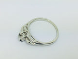 14k White Gold Vintage Round Cut 8pt Diamond with Diamond Accents Ring