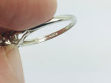 14k White Gold Vintage Round Cut 8pt Diamond with Diamond Accents Ring
