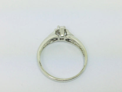 10k White Gold Round Cut 16pt Solitaire Diamond Ring