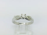 14k White Gold Round Cut 10pt Diamond Solitaire Ring
