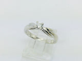 14k White Gold Round Cut 10pt Diamond Solitaire Ring