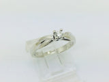 14k White Gold Round Cut 10pt Diamond Solitaire Ring