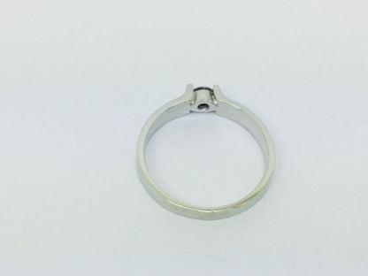 10k White Gold Round Cut 15pt Diamond Solitaire Ring