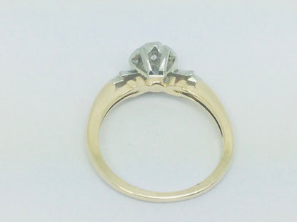14k Yellow Gold Round Cut 15pt Diamond Solitaire Ring