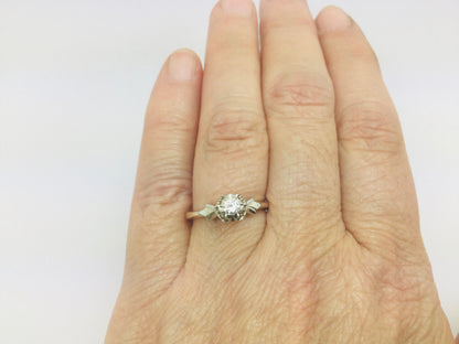 14k Yellow Gold Round Cut 15pt Diamond Solitaire Ring