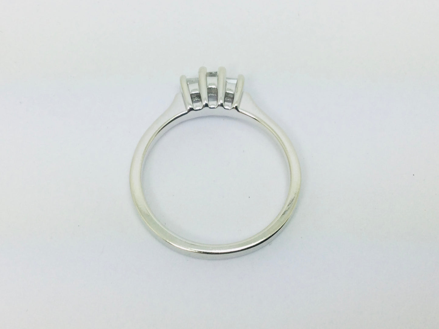 14k White Gold 26pt Princess Cut Diamond Trinity Ring