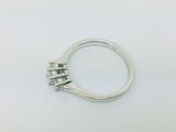 14k White Gold 26pt Princess Cut Diamond Trinity Ring