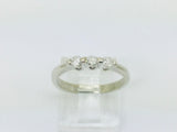 14k White Gold Round Cut 21pt Diamond Trinity Ring