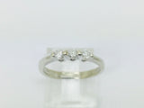 14k White Gold Round Cut 21pt Diamond Trinity Ring