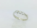 14k White Gold Round Cut 21pt Diamond Trinity Ring