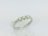 14k White Gold Round Cut 21pt Diamond Trinity Ring
