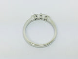 14k White Gold Round Cut 21pt Diamond Trinity Ring