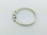 14k White Gold Round Cut 21pt Diamond Trinity Ring