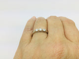 14k White Gold Round Cut 21pt Diamond Trinity Ring
