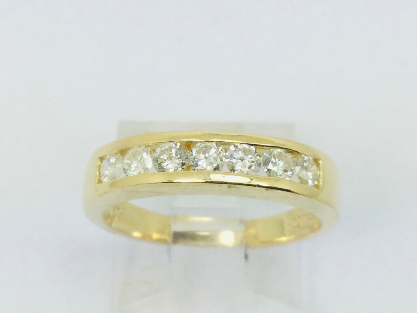 18k Yellow Gold Round Cut 42pt Diamond Channel Set Ring