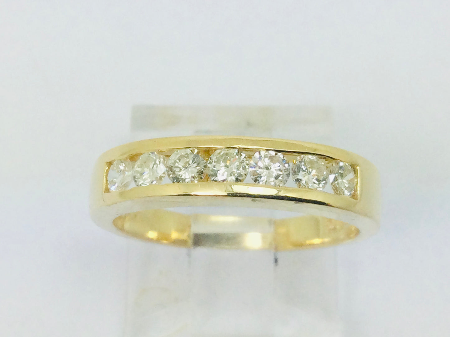 18k Yellow Gold Round Cut 42pt Diamond Channel Set Ring