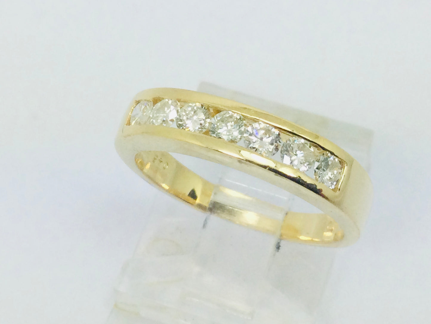 18k Yellow Gold Round Cut 42pt Diamond Channel Set Ring