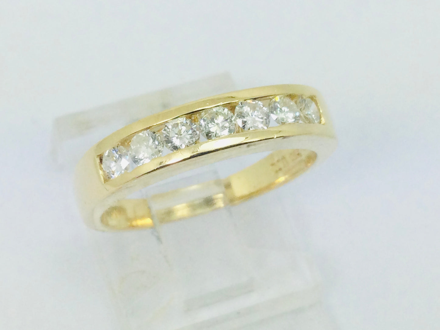 18k Yellow Gold Round Cut 42pt Diamond Channel Set Ring